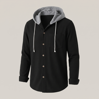 Dante Corduroy Hoodie - Black