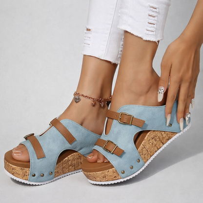 Darcy Summer Platform Sandals - Blue