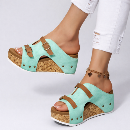 Darcy Summer Platform Sandals - Mint