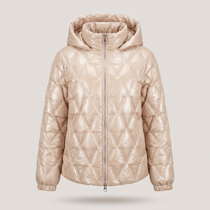 Diamond Patch Hooded Jacket - Khaki