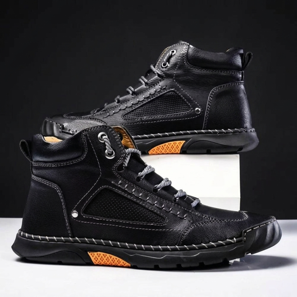 Draxford Rugged High-Top Boots - Black