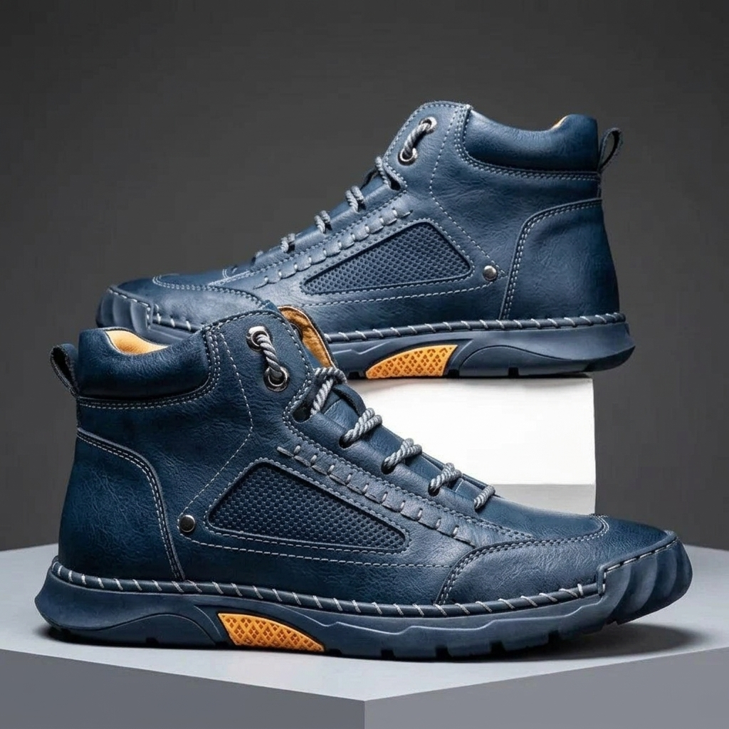 Draxford Rugged High-Top Boots - Blue