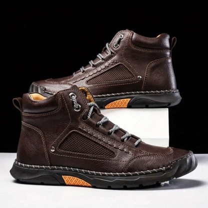 Draxford Rugged High-Top Boots - Brown