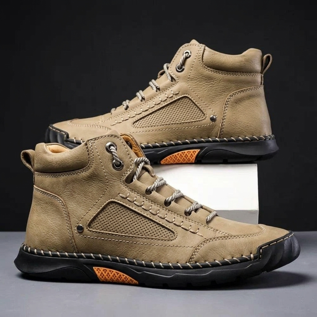 Draxford Rugged High-Top Boots - Khaki