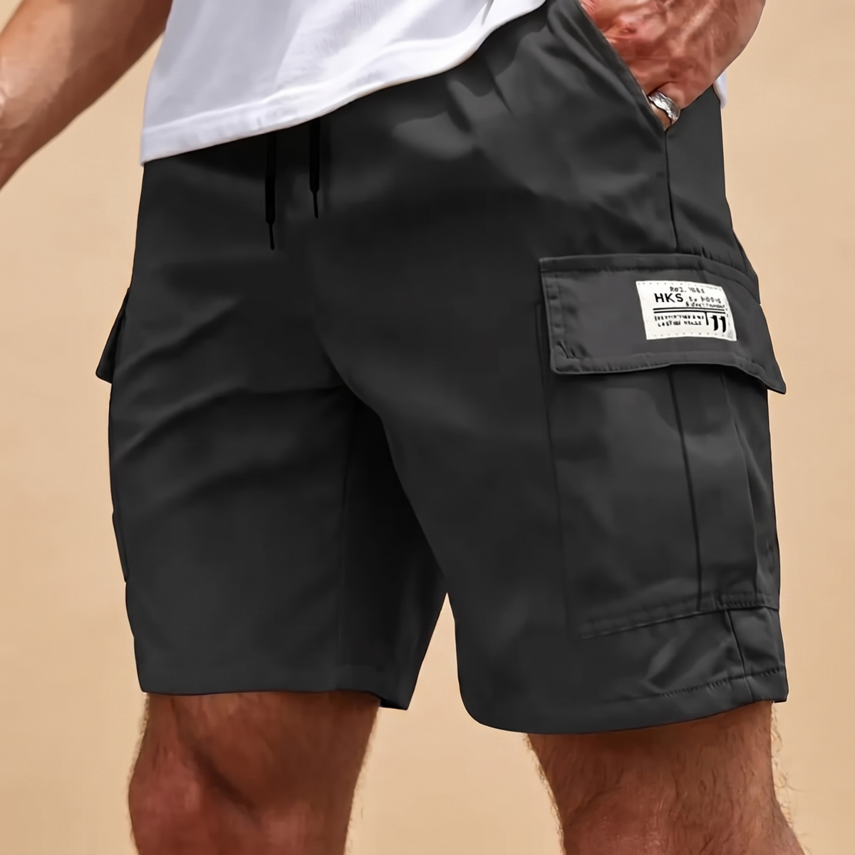 Dunstan Lightweight Cargo Shorts - Black