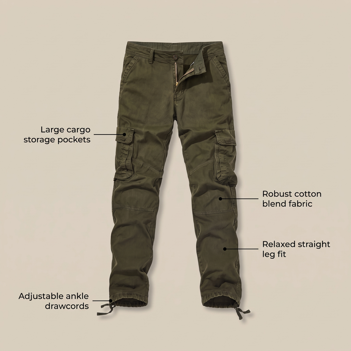 Durable Straight Fit Trousers