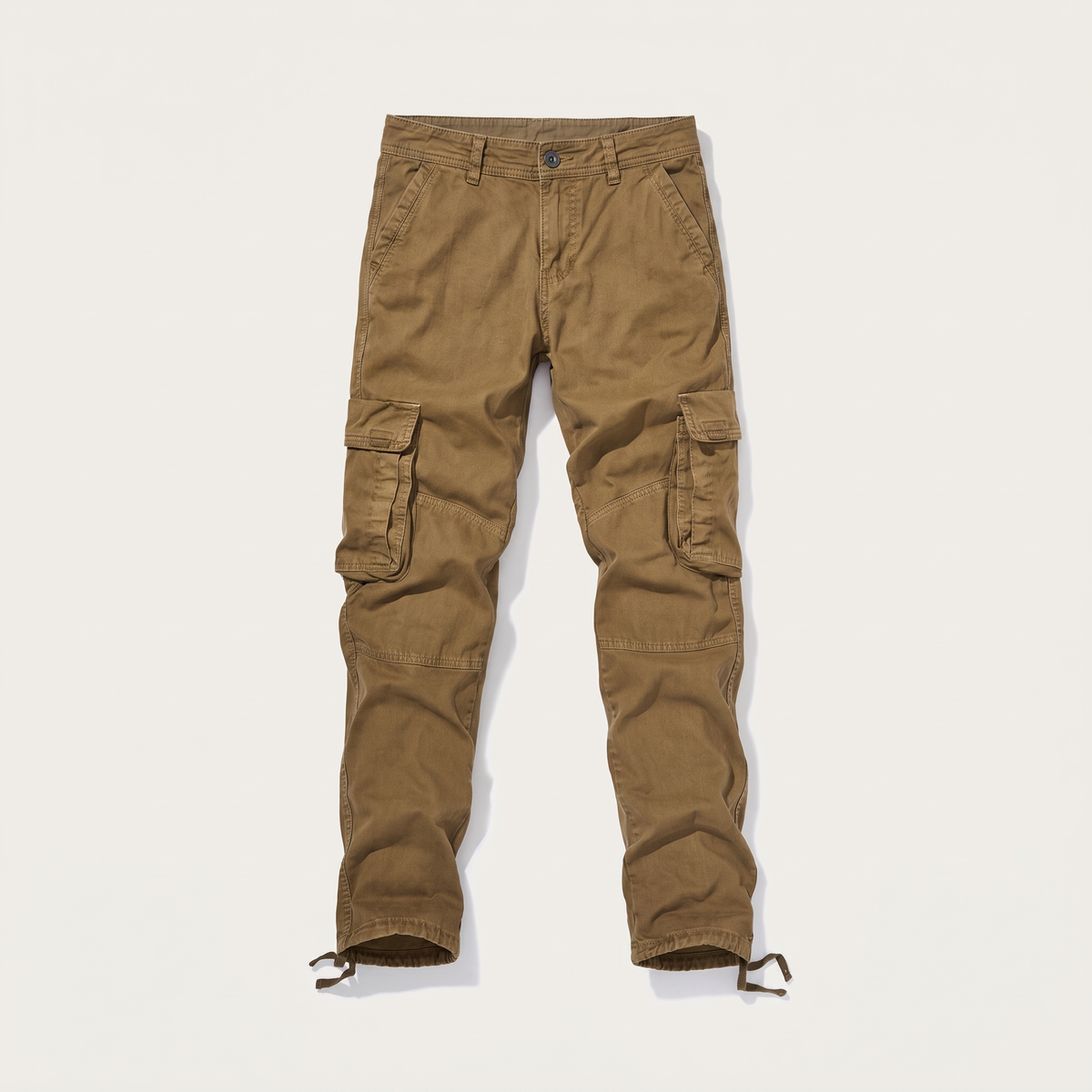 Durable Straight Fit Trousers - Brown