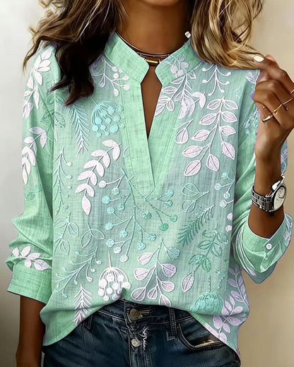 Eden Chic High-Neck Blouse - Light Green