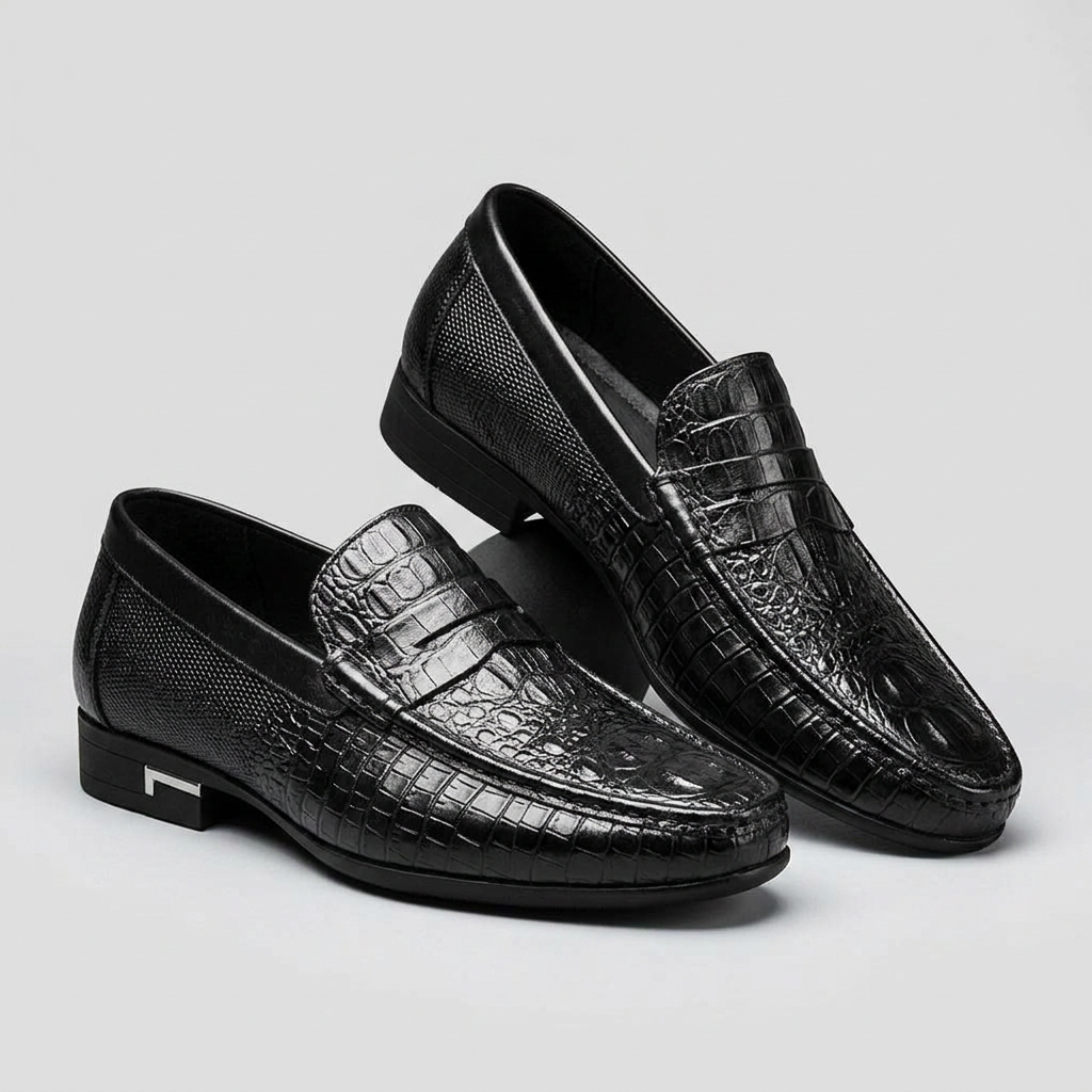 Edmund Premium Penny Loafers - Black