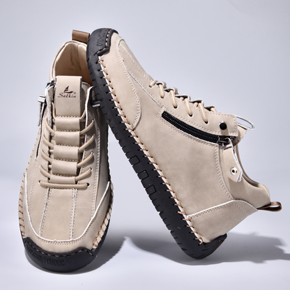 Edward Smart Leather-Look Shoes - Beige