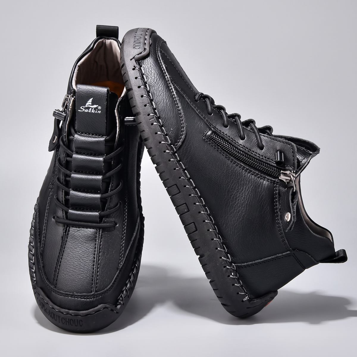 Edward Smart Leather-Look Shoes - Black