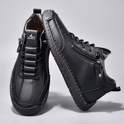 Edward Smart Leather-Look Shoes - Black