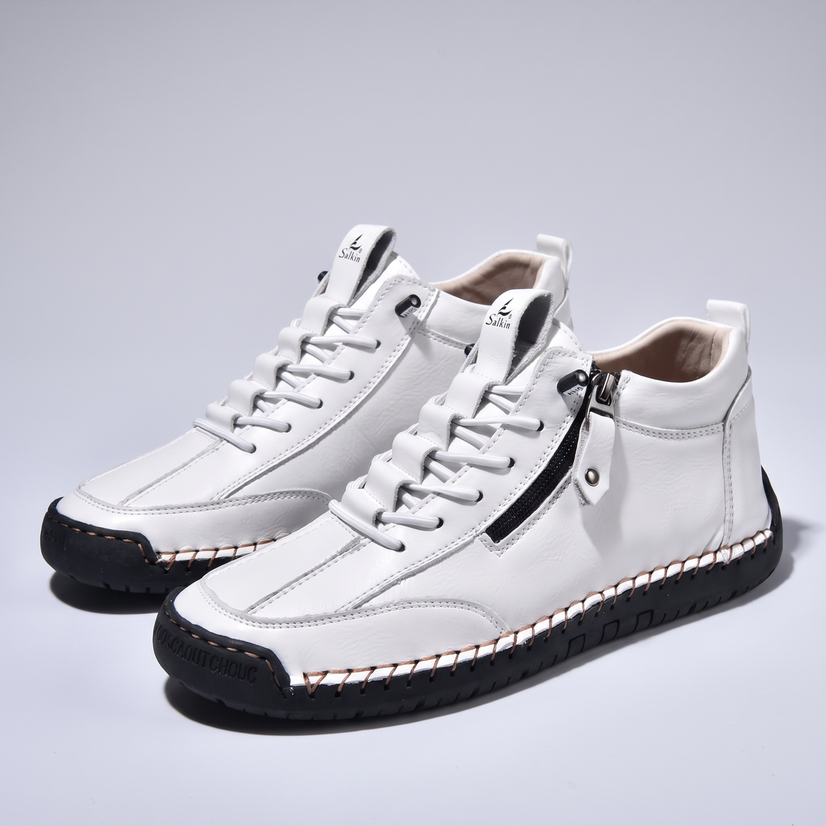 Edward Smart Leather-Look Shoes - White