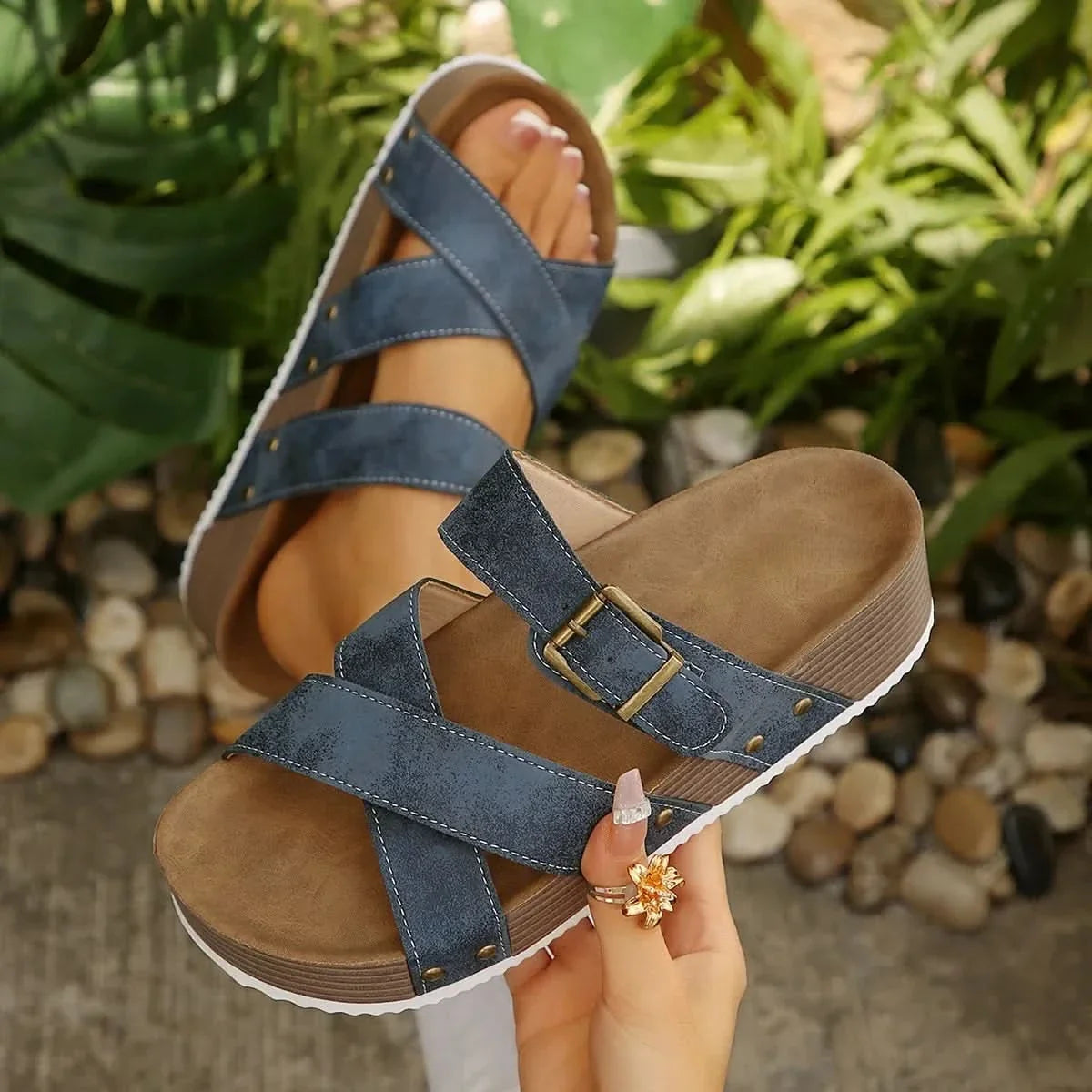 Elara Cushioned Sole Sandals