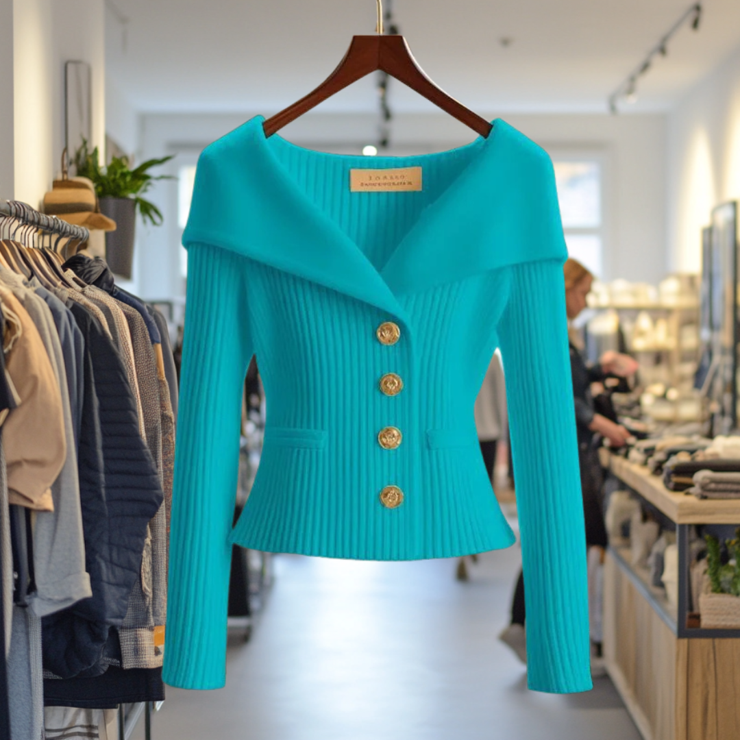 Elara Knit Cardigan - Aqua