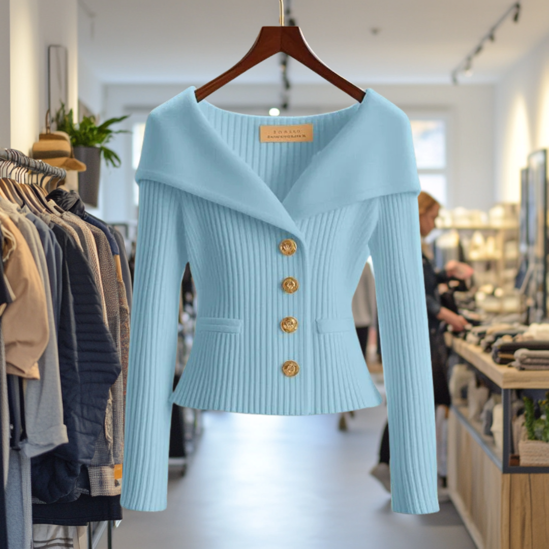 Elara Knit Cardigan - Light Blue