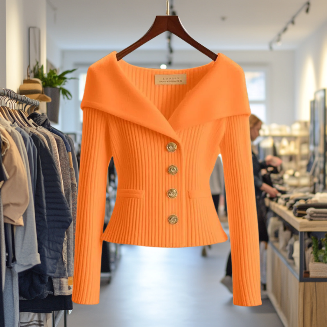 Elara Knit Cardigan - Orange