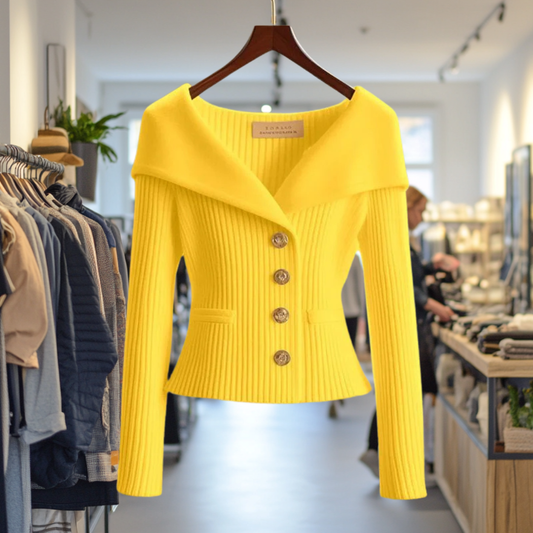 Elara Knit Cardigan - Yellow