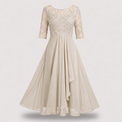 Elara Soft Flow Chiffon Dress - White