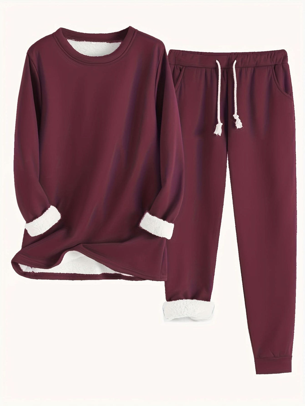 Elara Soft Lounge Set - Dark Red