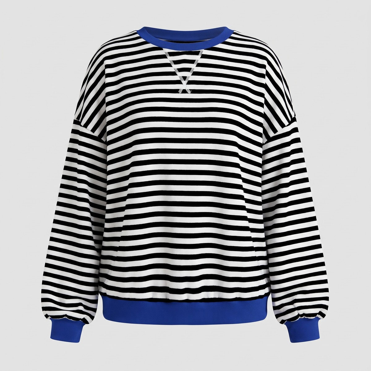 Elara Striped Pullover - Black