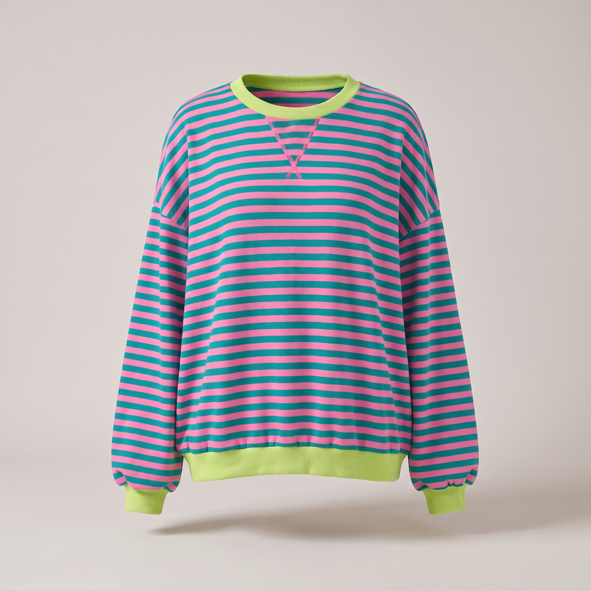 Elara Striped Pullover - Blue-Pink