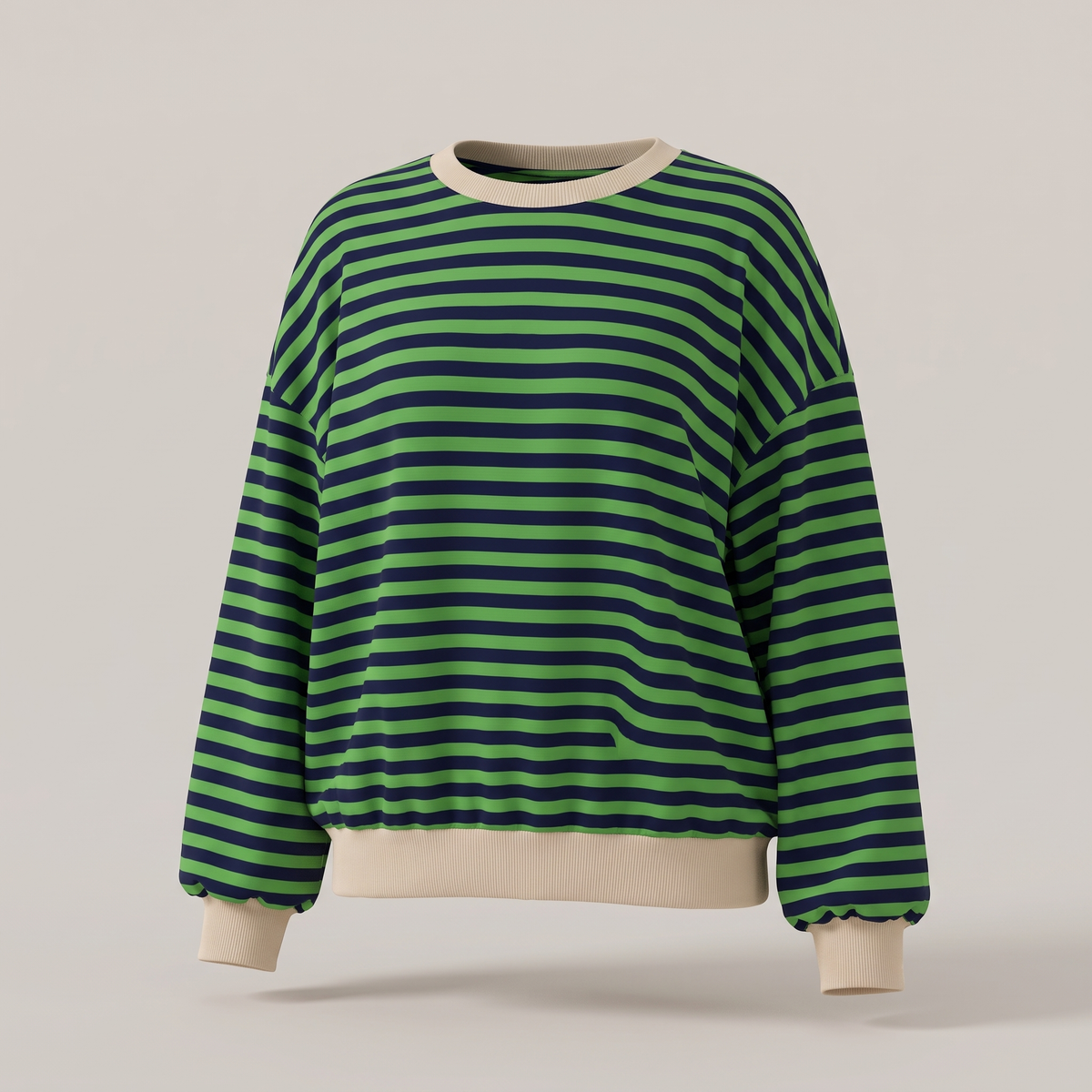 Elara Striped Pullover - Green