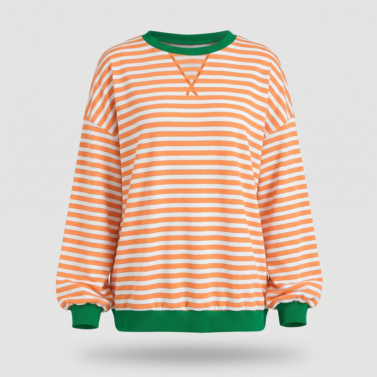 Elara Striped Pullover - Orange
