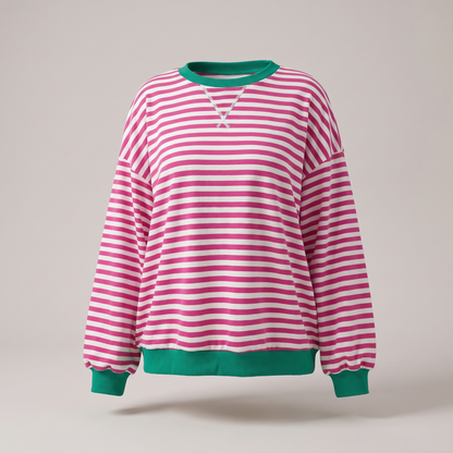 Elara Striped Pullover - Pink