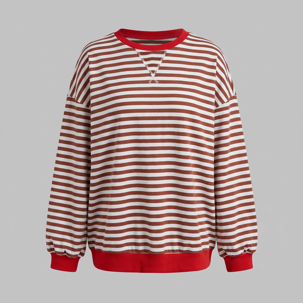 Elara Striped Pullover - Red