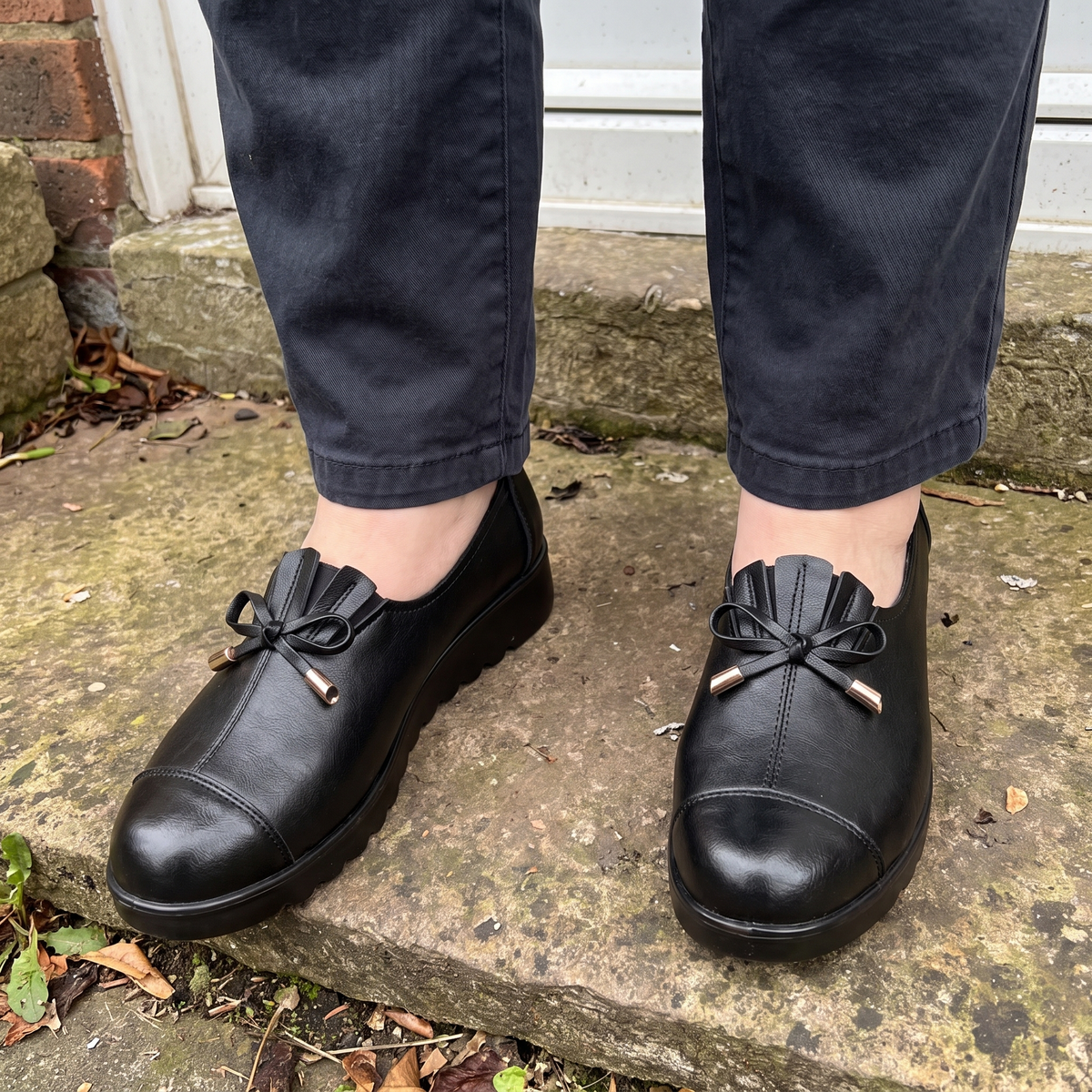 Elegant Comfort Leather-Look Loafers