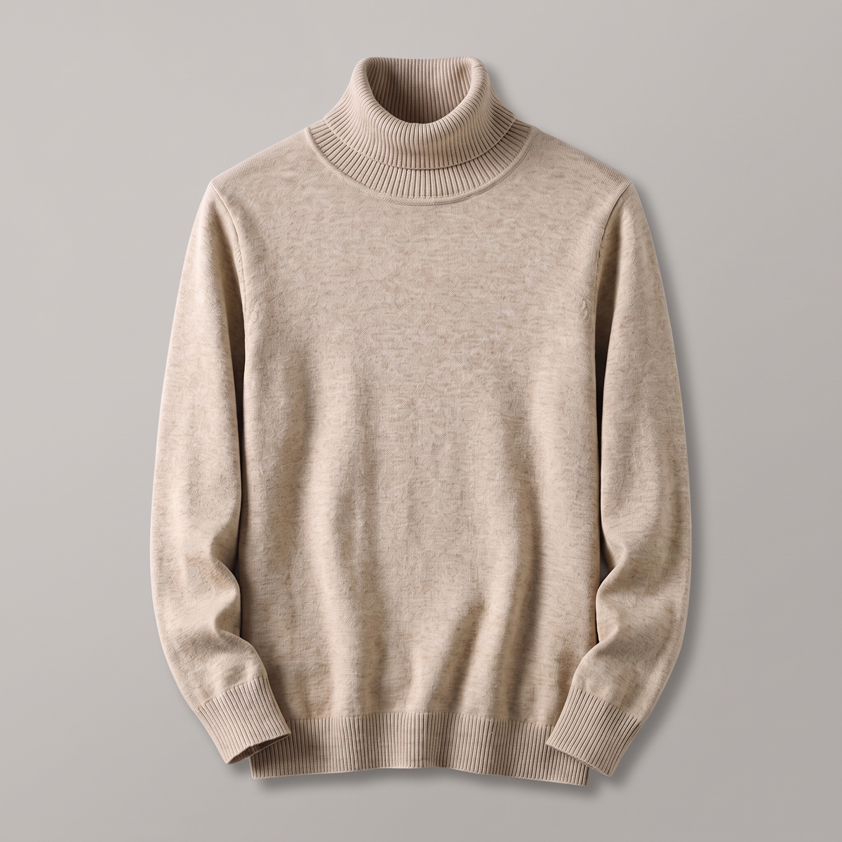 Elegant Roll Neck Knit - Beige