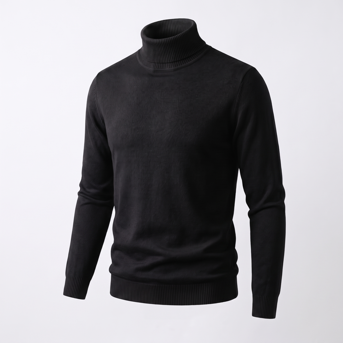 Elegant Roll Neck Knit - Black