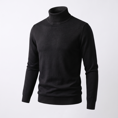 Elegant Roll Neck Knit - Black