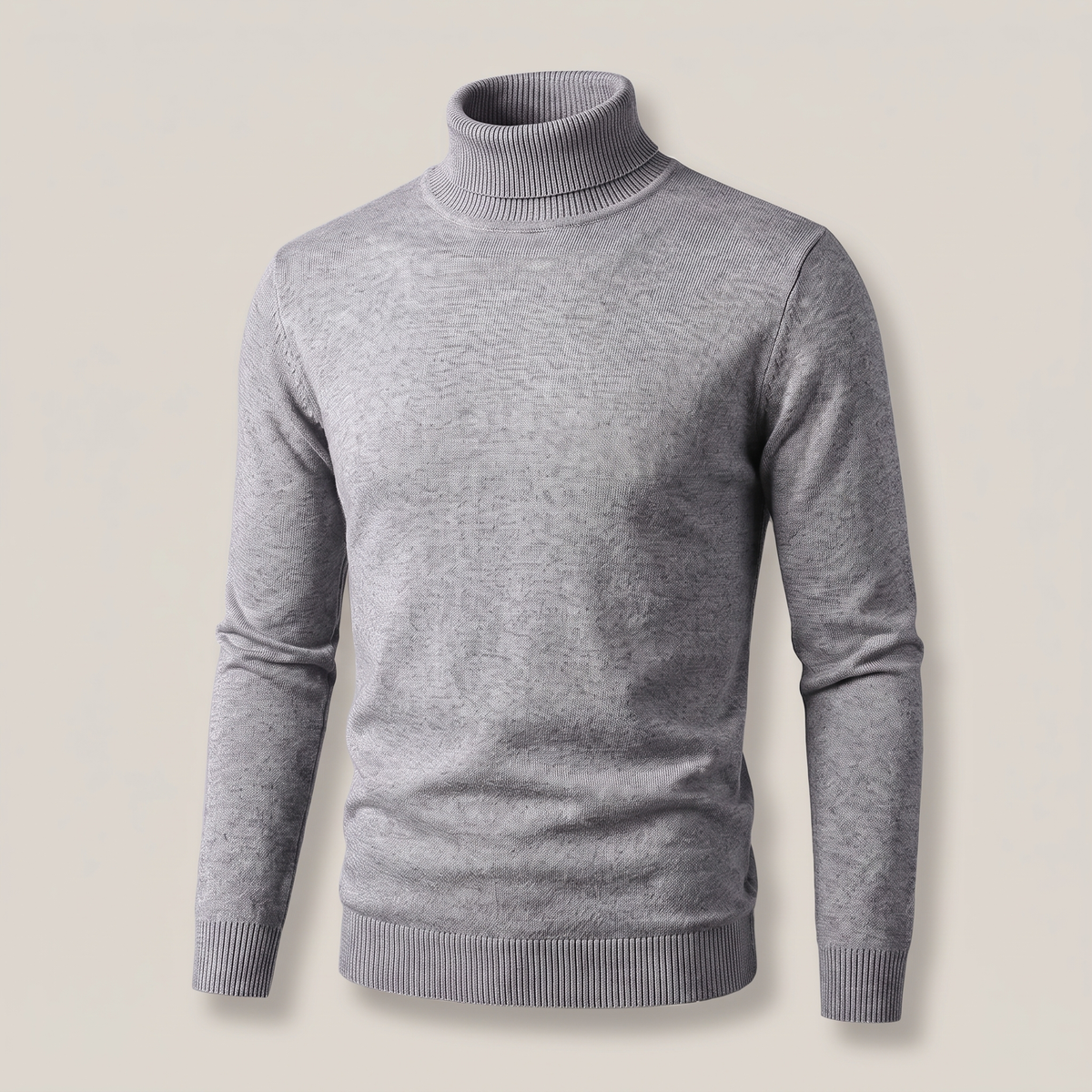 Elegant Roll Neck Knit - Grey