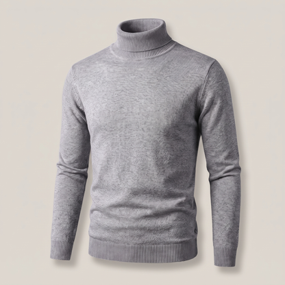 Elegant Roll Neck Knit - Grey