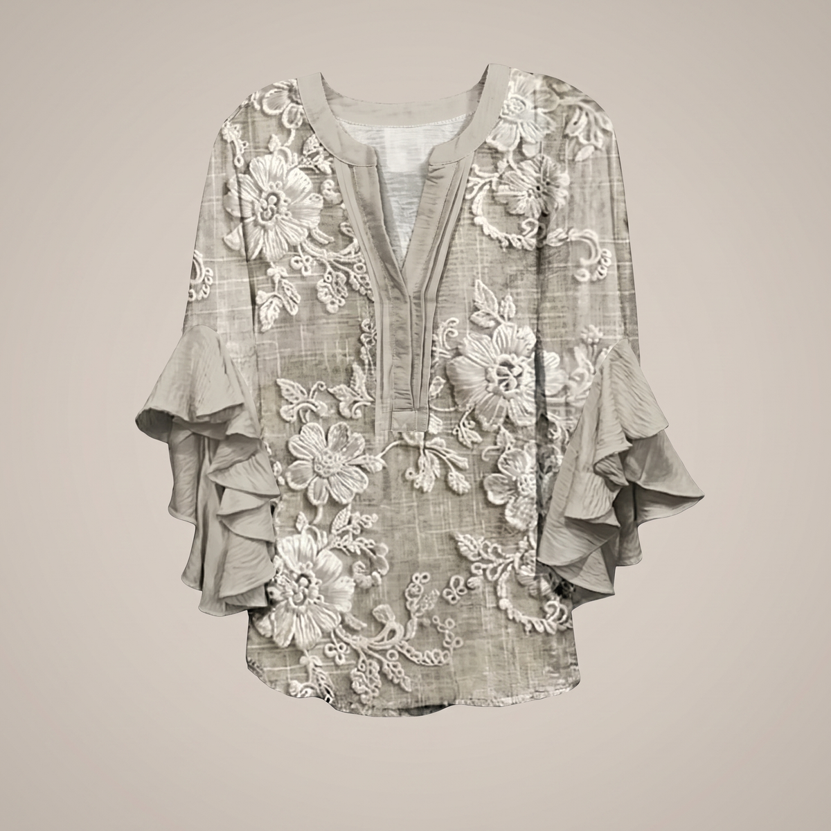 Elenora Whisper Ruffle Blouse - Khaki