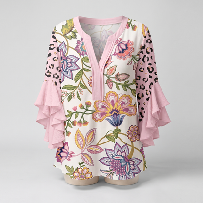 Elenora Whisper Ruffle Blouse - Pink