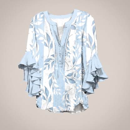 Elenora Whisper Ruffle Blouse - Sky