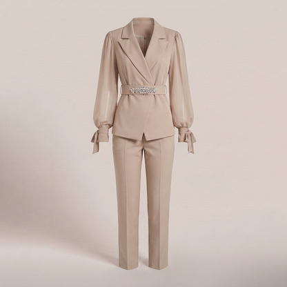 Elevated Tailoring Suit Set - Beige