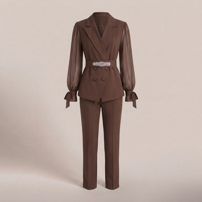 Elevated Tailoring Suit Set - Brown