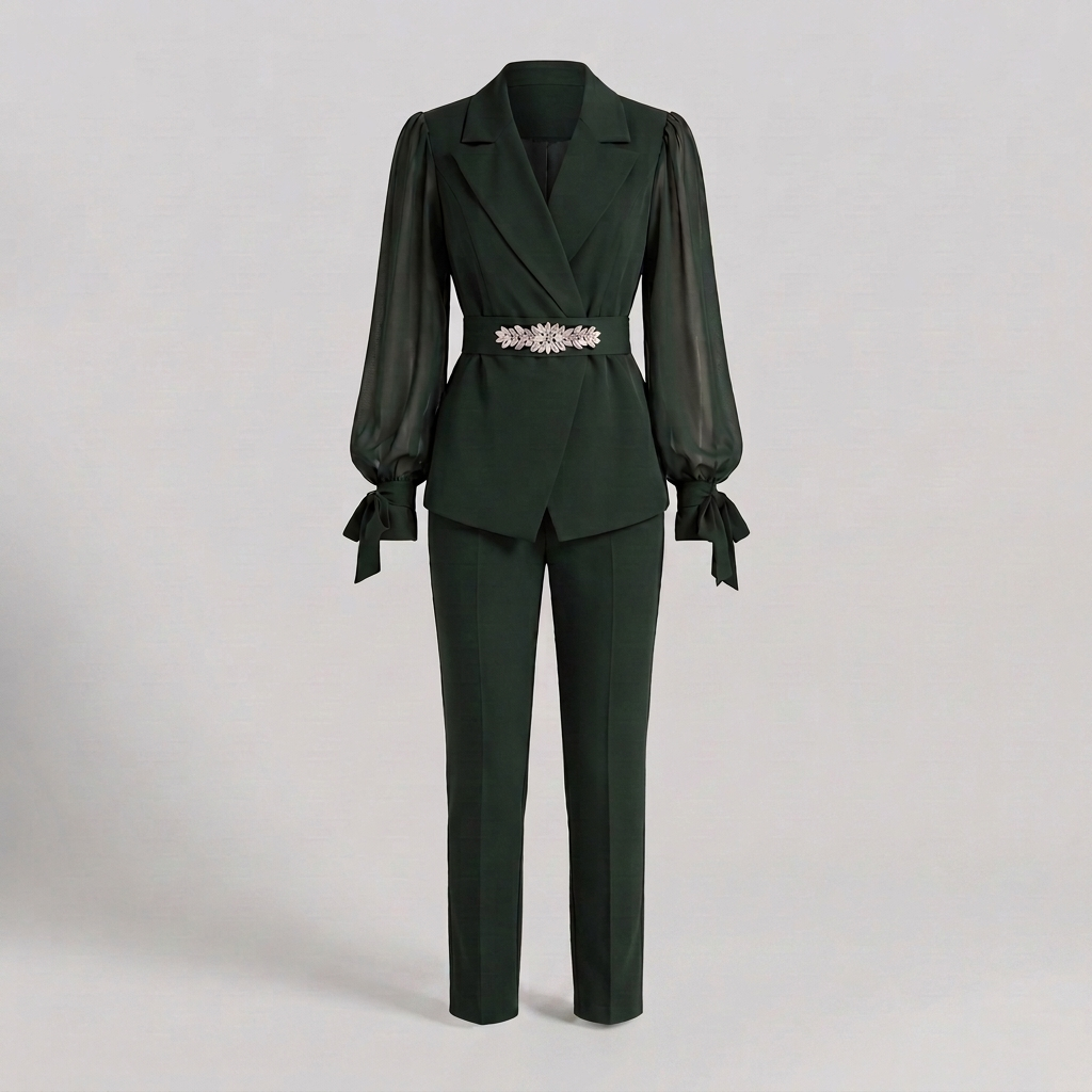 Elevated Tailoring Suit Set - Dark Green