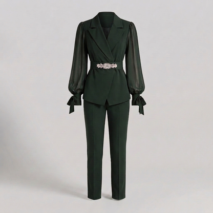 Elevated Tailoring Suit Set - Dark Green