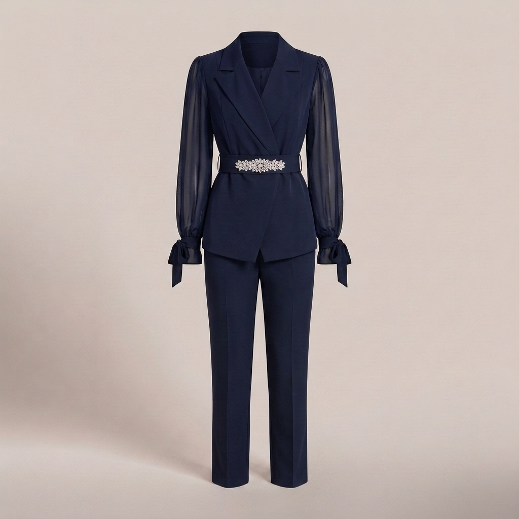 Elevated Tailoring Suit Set - Navy Blue