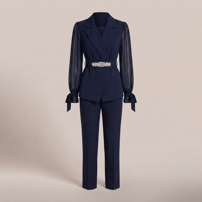 Elevated Tailoring Suit Set - Navy Blue