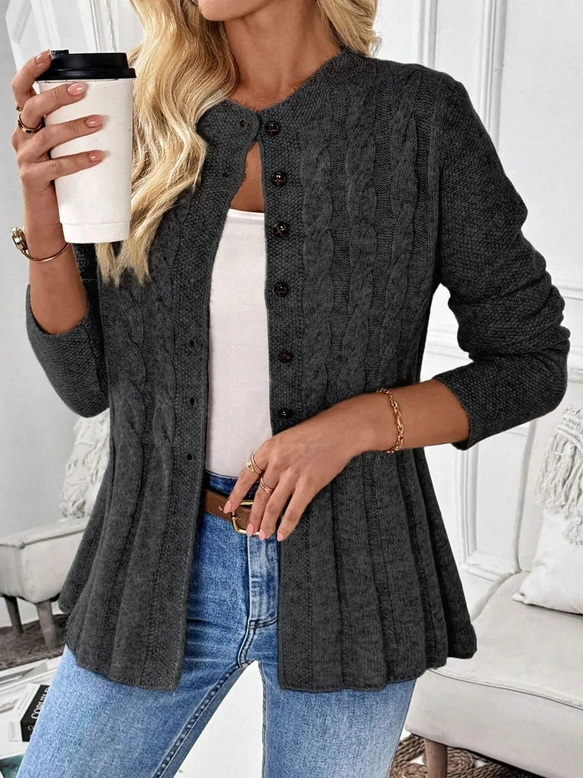 Elin Cardigan - Charcoal