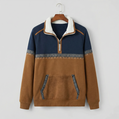 Elira Comfort Zip Jumper - Navy Brown