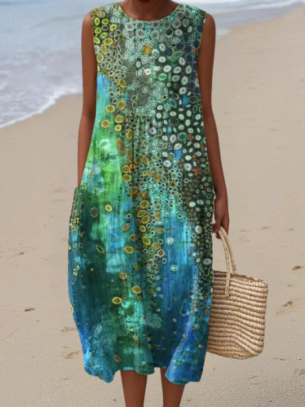Ella Coastal Midi Dress - Multicolour