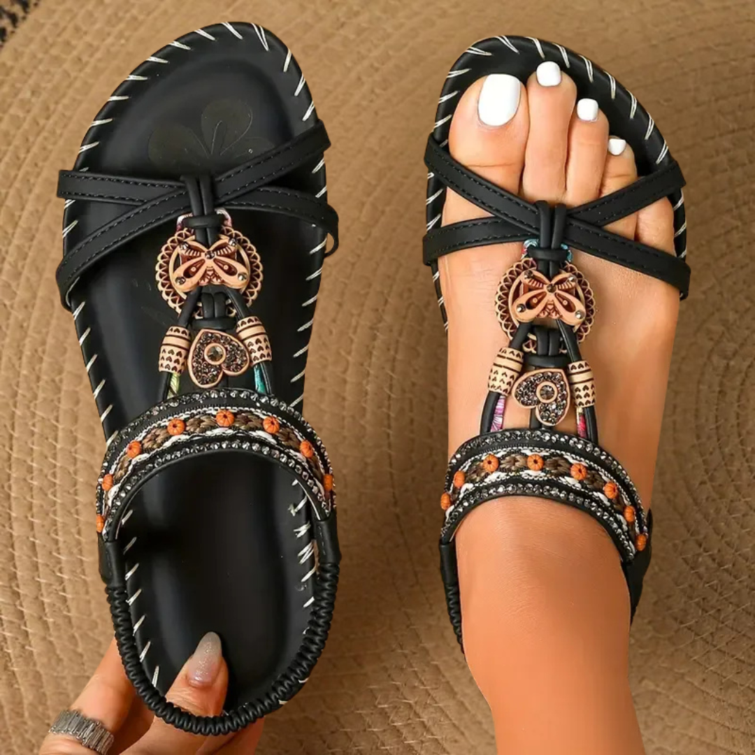 Ella Luxe Comfort Sandals - Black