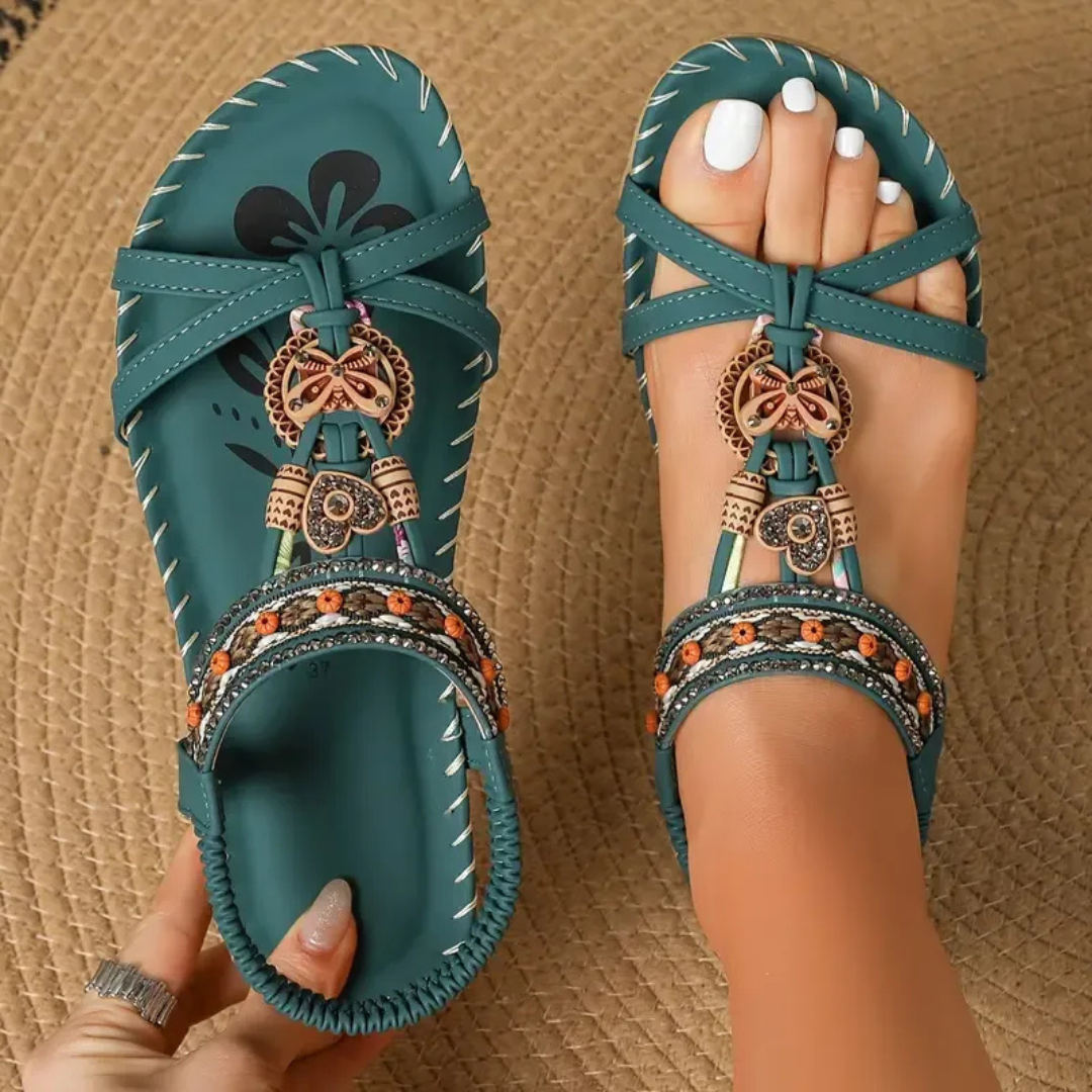 Ella Luxe Comfort Sandals - Green